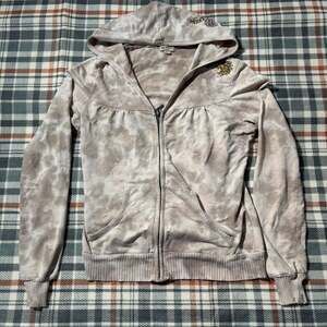 Vintage One World Tie Dye Zip Up Graphic Hoodie, Y2K Distressed, Women's S